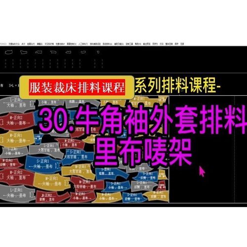 服装ET电脑打版cad教程 服装裁床排料ET排唛架算用量视频教程44节