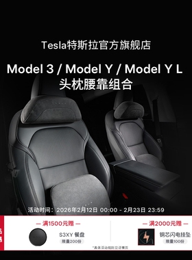特斯拉（Tesla）官方 Model 3/Y/YL 头枕&腰靠组合 头枕*1+腰靠*1