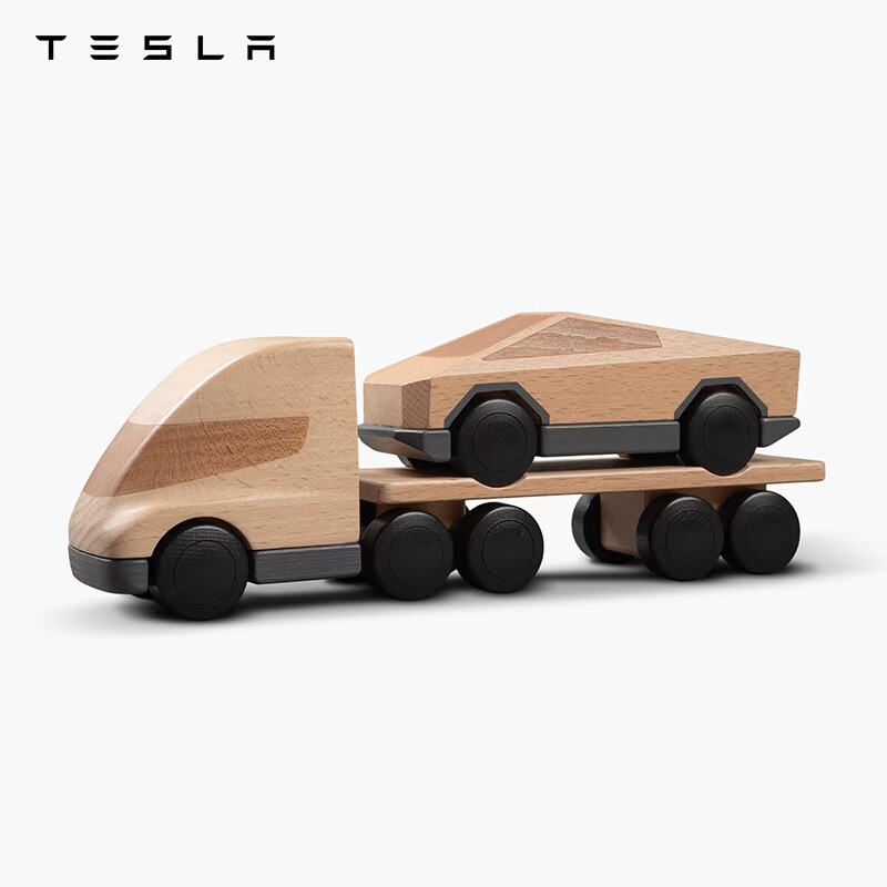 特斯拉（Tesla）特斯拉Semi + 特斯拉赛博越野旅行车木制玩具套装