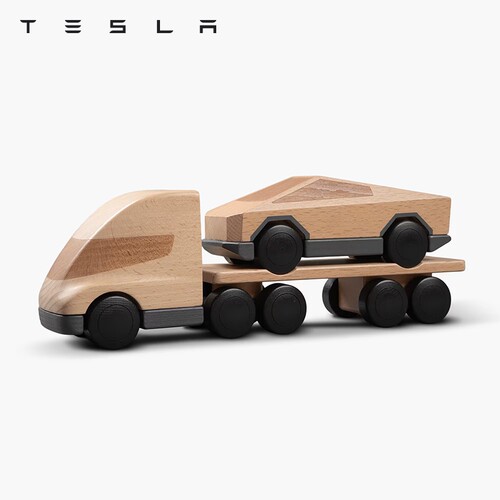 特斯拉（Tesla）特斯拉Semi + 特斯拉赛博越野旅行车木制玩具套装