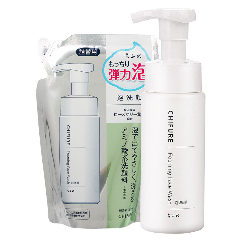 CHIFURE千肤恋洗面奶氨基酸洁面泡沫慕斯替换180ml+180ml温和清洁