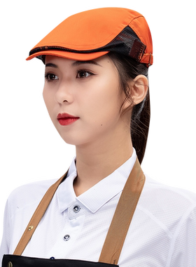餐饮服务员帽子透气夏季