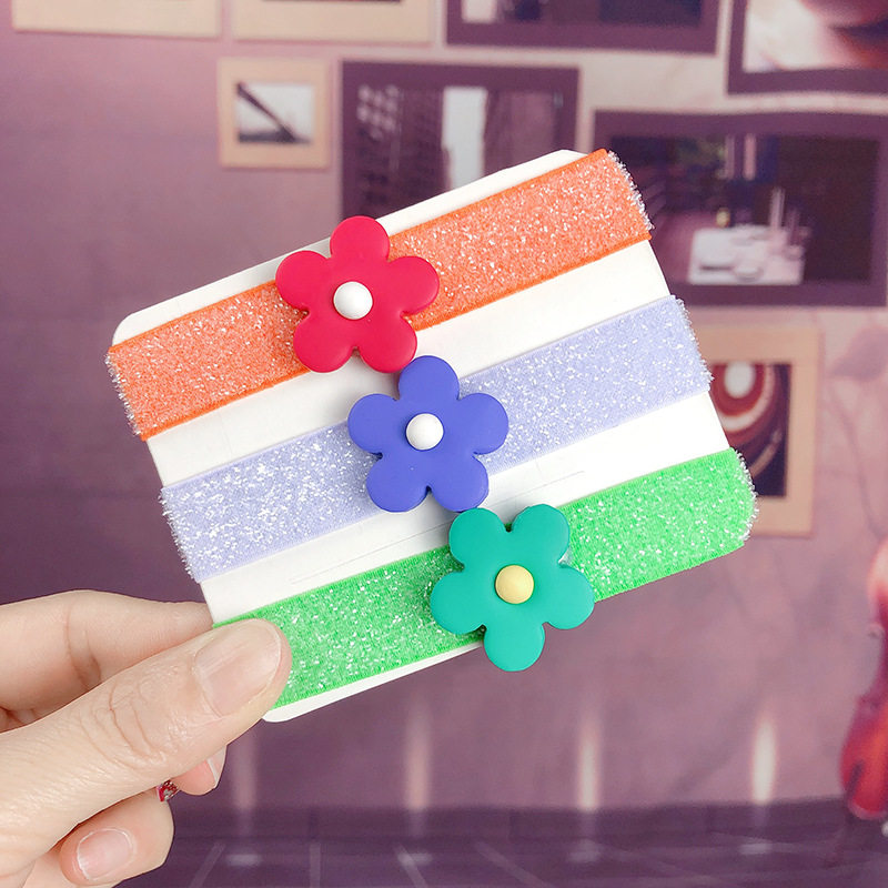 抖音同款ins泫雅风软陶糖果色花朵打结发绳甜美可爱丸子头皮筋发