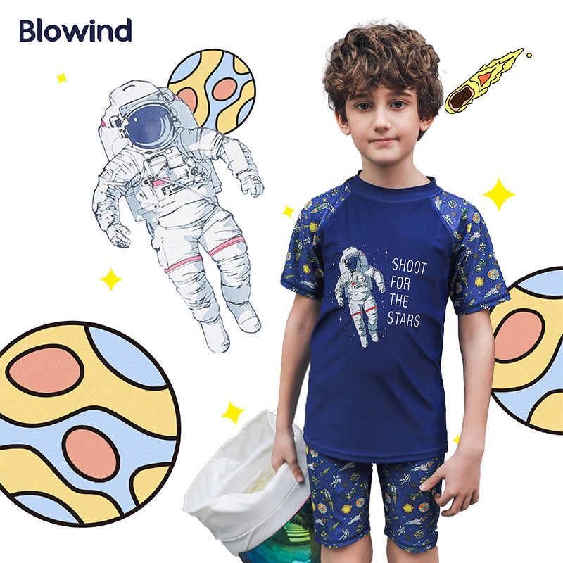 Blowind短袖儿童防晒速干泳衣