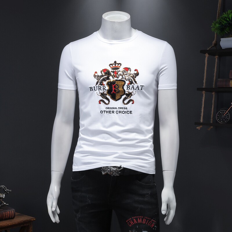 D215-28679-P70 欧洲站工厂新款夏装休闲丝光潮流男士短袖T恤图片