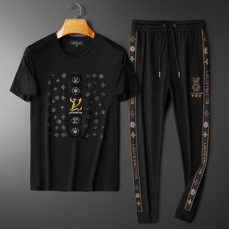 2022夏季范思卓潮流丝光短袖运动休闲套装男D215-T27651-P205,男装休闲套装,电商D320(原D215)
