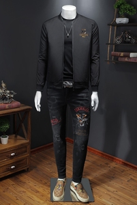 D215-27293-P145  2022秋冬新款轻奢重工刺绣外套夹克上衣男假模图片