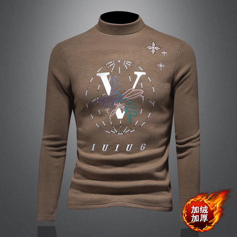 2025秋冬新款羊毛打底衫轻奢品质半高领D320-88402-P115，男装卫衣，电商D322