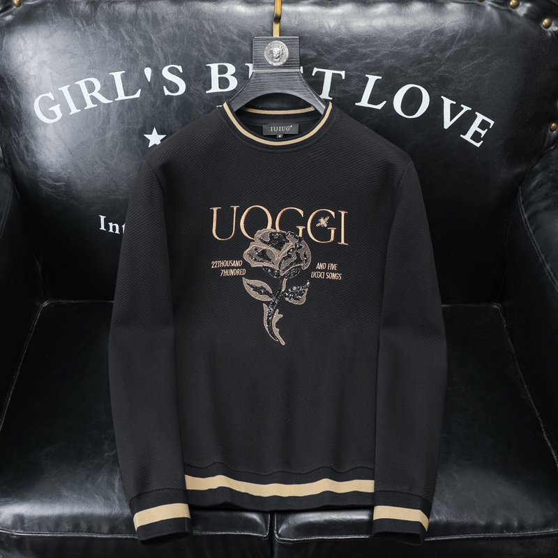 2025秋冬新款IUIUG轻奢潮流休闲卫衣打底衫沙发D320-87934-P125，男装卫衣，电商D322