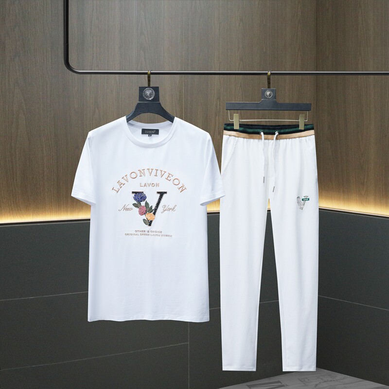2024夏季IUIUG丝光棉短袖长裤套装男可单件卖D320-T87516-P205,男装休闲套装,电商D320(原D215)