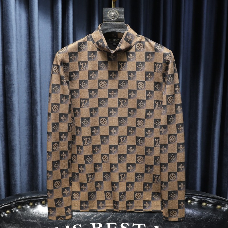 D215-27534-P1002021冬新款轻奢双面加绒半高领卫衣打底衫沙发,男装卫衣,电商D320(原D215)