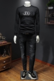 D215-27511-P1252021秋季新款欧货刺绣精品卫衣男士打底衫上衣，男装T恤，电商D320(原D215)