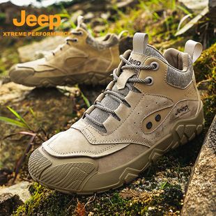 jeep吉普高帮工装鞋2025新款秋冬季户外马丁靴男款旅游徒步沙漠靴