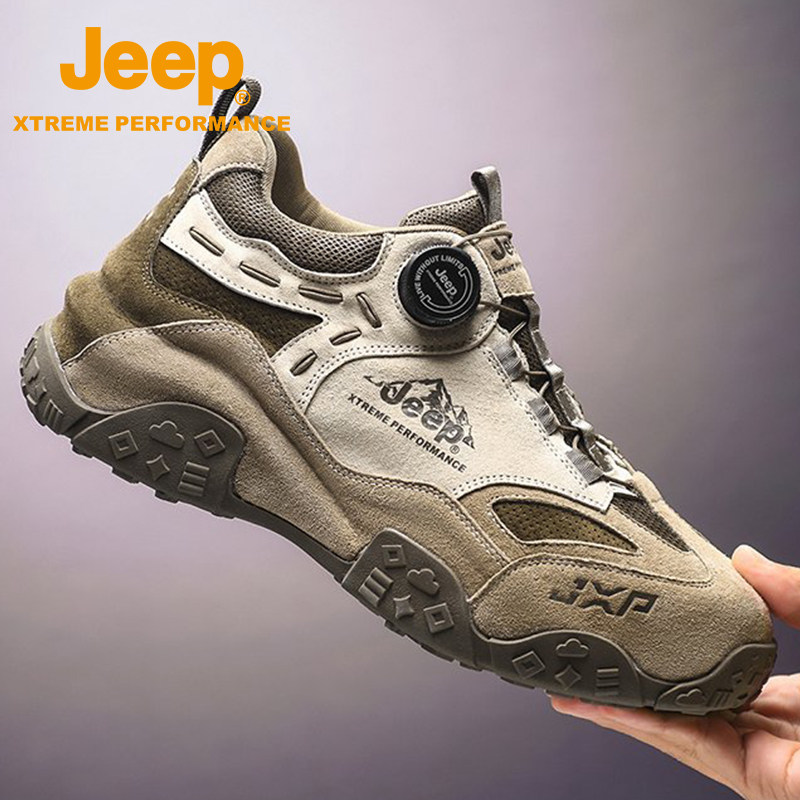 Jeep2025春季男士老爹鞋旋转扣免系带户外防滑登山鞋徒步鞋旅游鞋,流行男鞋,老爹鞋,淘宝优惠券,粉丝福利购,淘宝优惠卷