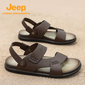 jeep真皮凉鞋 户外防滑休闲爸爸拖鞋 男夏季 外穿涉水溯溪运动沙滩鞋