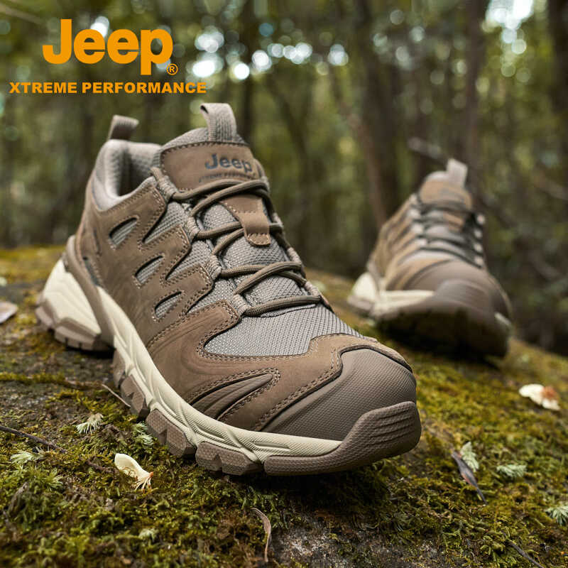 Jee春秋户外防泼水登山徒步鞋男