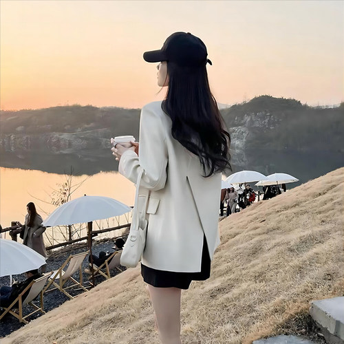 春秋短款小个子气质西装外套女