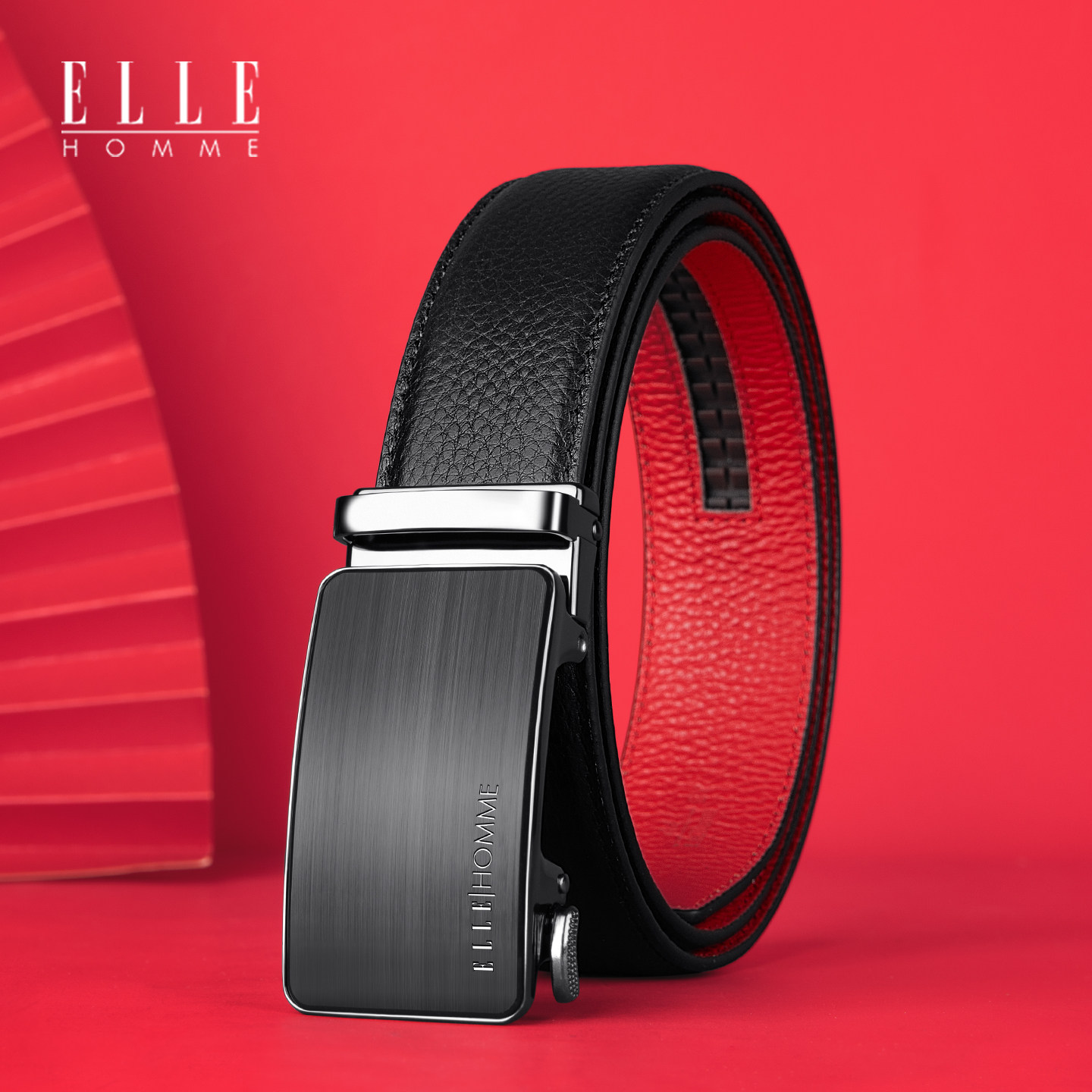 ELLE皮带男真皮商务休闲男士红腰带正品牛皮男式属马本命年裤腰带,服饰配件/皮带/帽子/围巾,腰带/皮带/腰链,淘宝优惠券,粉丝福利购,淘宝优惠卷