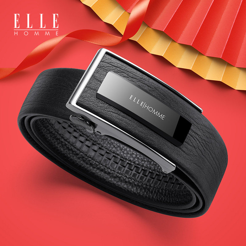法国ELLE男士真皮皮带