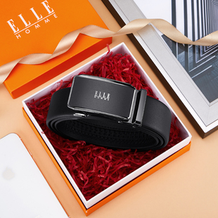 2025新款 正品 真皮男士 皮带男款 皮带商务休闲牛皮腰带送礼 ELLE男士