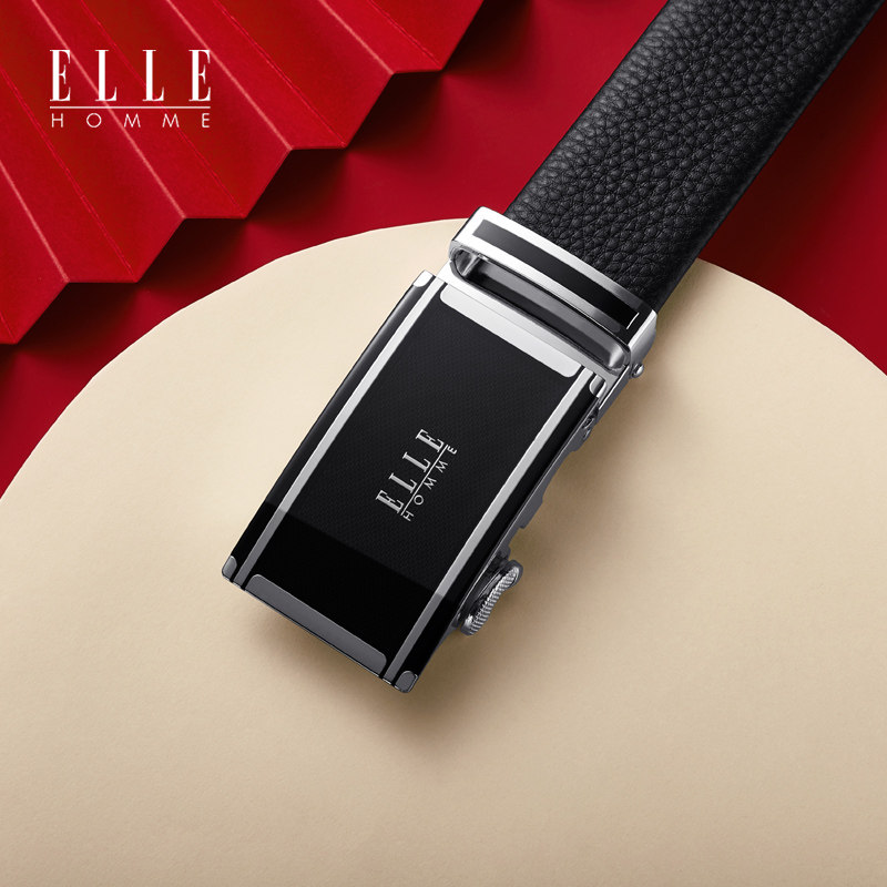法国elle homme男士皮带男真皮2023新款裤带年轻人纯牛皮夏季腰带