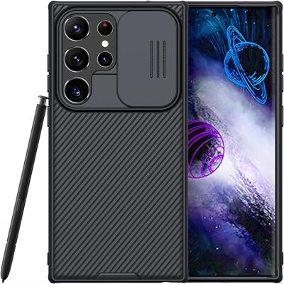 适用三星 Galaxy S24 UItra/盖世S23手机壳硅胶边简约滑盖镜头隐私高端商务防指纹油脂防摔全方位保护套