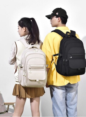 新款中大学生书包男女多功能双肩包旅行背包大容量休闲背包