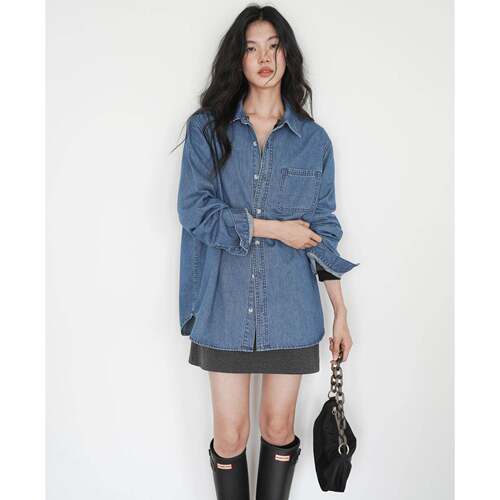 EIGHTHMONTH 牛仔衬衫外套女2024新款早秋新款长袖百搭开衫上衣