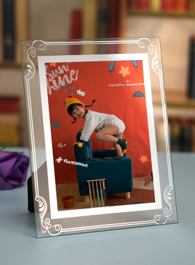 玻璃照片相框5五6寸六7寸七寸8寸八10寸A4水晶框架洗照片摆台定制