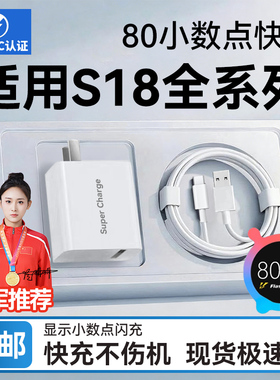 HANG适用VIVOS18充电器80超级快充vivos18手机充电头vivos18pro快充头vivos18e闪充套装Type-C加长2米数据线