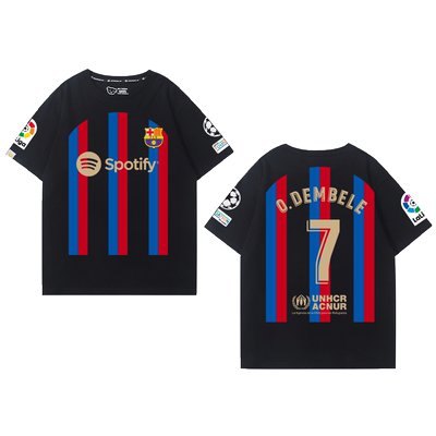 巴萨西甲欧冠莱万登贝莱德容短袖