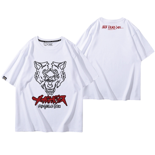 装甲重拳联名周边短袖男女夏季2022年新款纯棉宽松T恤潮流ins百搭