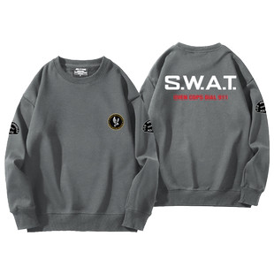 swat特殊武器与战术部队标志卫衣圆领美国洛杉矶特警队上衣百搭潮