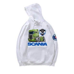 scania斯堪尼亚卡车迷欧美街头爆款字母连帽卫衣男女休闲外套上衣