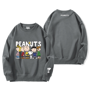 花生漫画PEANUTS史努比动漫联名周边圆领卫衣男女秋冬加绒上衣潮