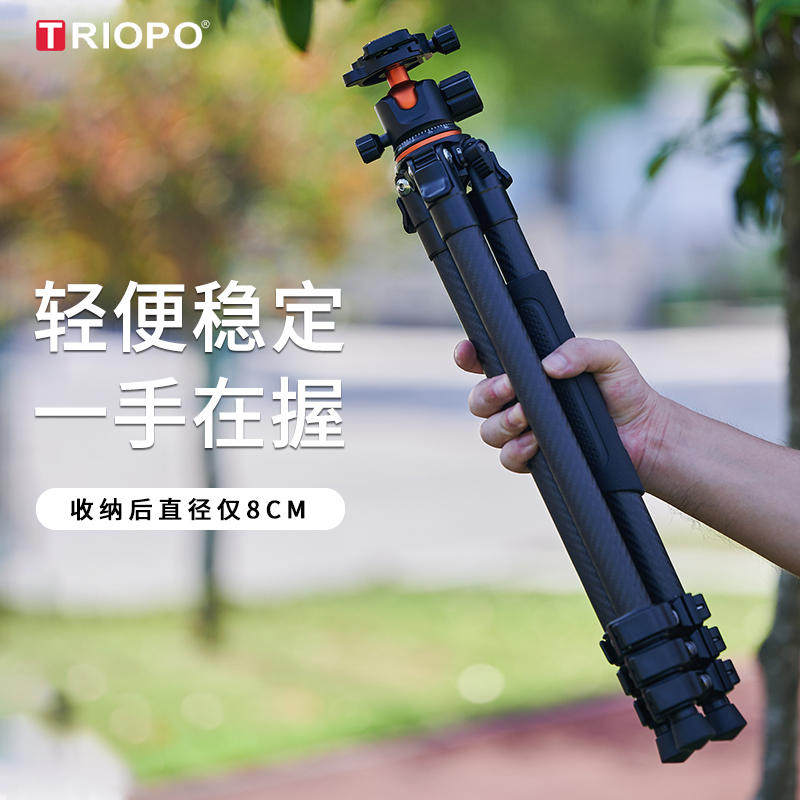 捷宝碳纤维三脚架单反相机手机便携轻便微单旅行架专业摄影摄像照相机扳扣锁紧支架双全景云台岚TS-254B+x2