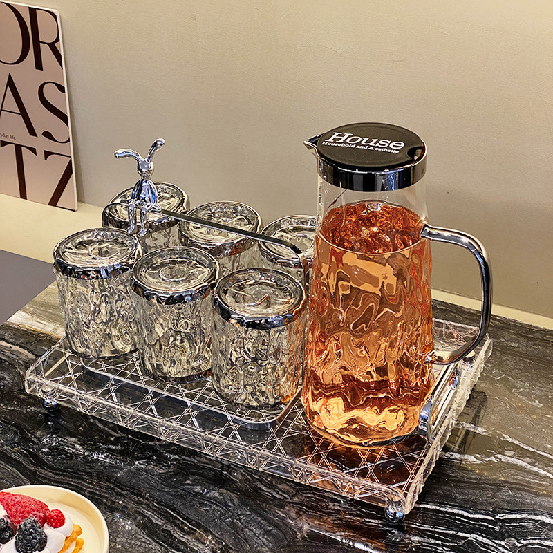 玻璃杯子套装轻奢高档家用客厅待客喝水杯茶杯简约耐热冷水壶水具