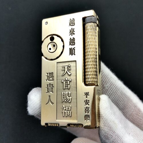 quercia黄铜新款弗拉米多双油仓加长抬臂煤油打火机侧滑复古把玩