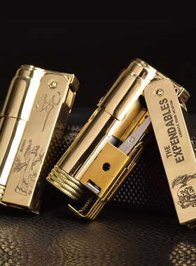 【quercia旗舰店】6700精雕枪栓黄铜按压老式复古情怀煤油打火机