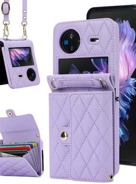 卡包斜挎适用vivoxflip手机壳filp小折叠屏vivo x flip新款xflip保护壳vⅰvo纯色vivoxfilp女生0男vivo+xflip