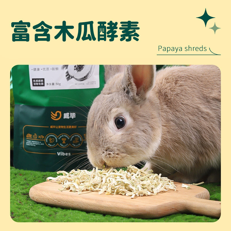 兔子零食天然青木瓜丝助排毛木瓜干龙猫豚鼠仓鼠宠物食物