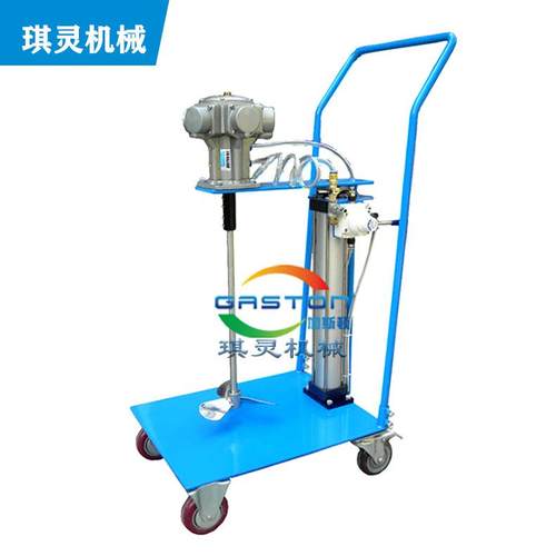 台板式手动升降搅拌机气动分散机 20公斤气动搅拌机附脚轮