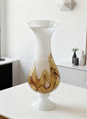 新中式复古玉石花瓶摆件客厅高级感插花装饰品家居饰品摆件