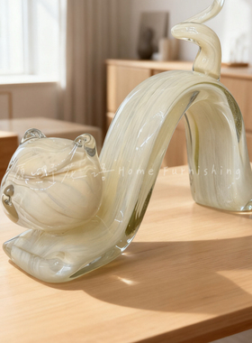 北欧艺术琉璃小花猫轻奢装饰客厅创意猫个性酒柜玄关桌面大气摆件