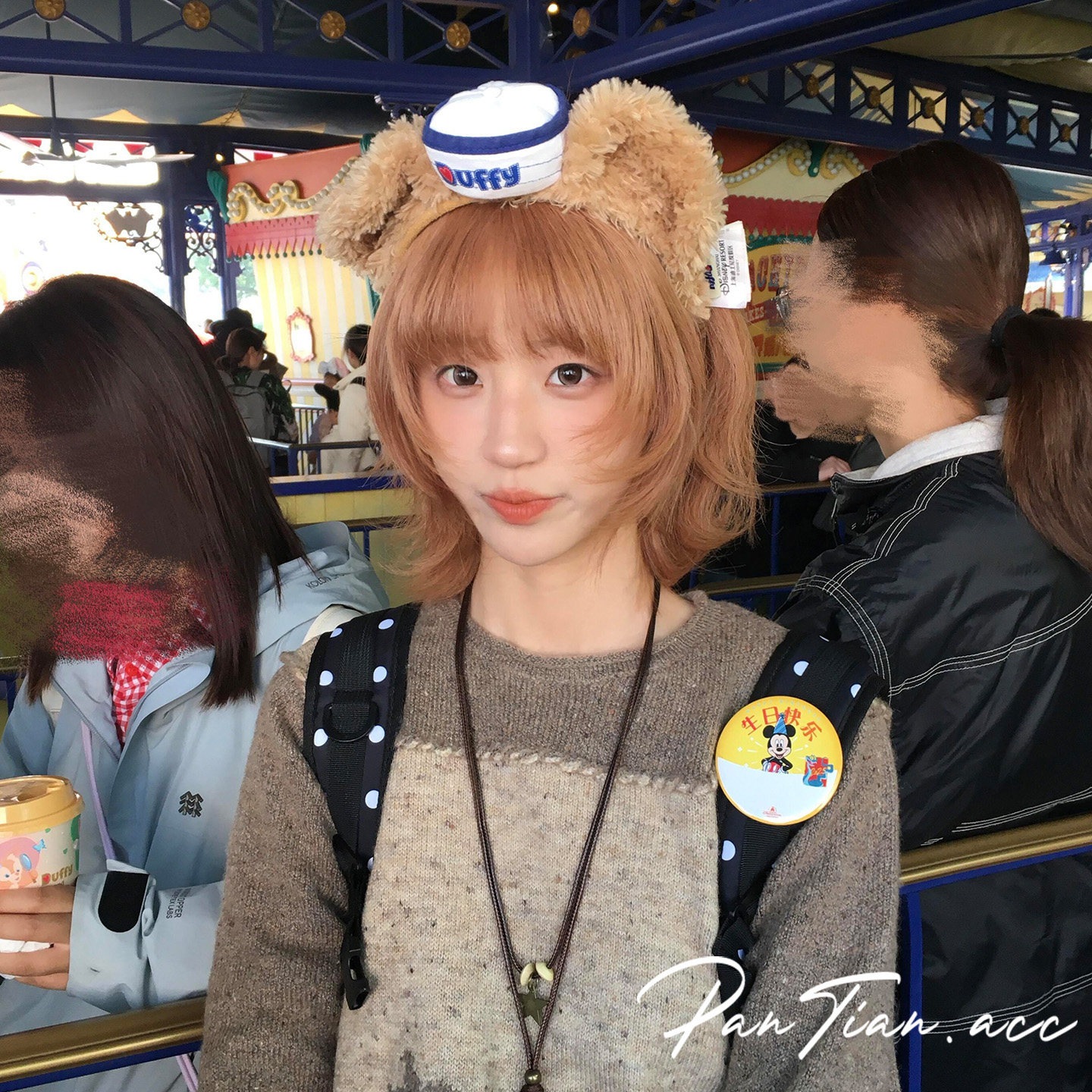 达菲熊Duffy毛绒发箍可爱水手帽头箍显脸小发饰新品适用于迪士尼