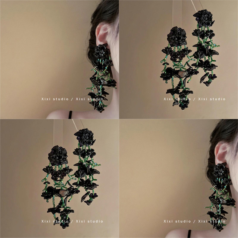 高冷千金！花朵流苏米珠耳环！森系创意耳坠小众银针盘发器耳饰品,3C数码配件,USB多功能数码宝,淘宝优惠券,粉丝福利购,淘宝优惠卷