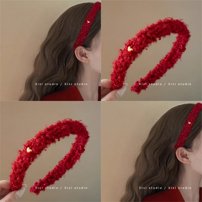 金色夜曲！合金爱心小卷毛发箍！毛绒羊羔毛头箍压发发卡盘发器女,家庭/个人清洁工具,盘发器,淘宝优惠券,粉丝福利购,淘宝优惠卷