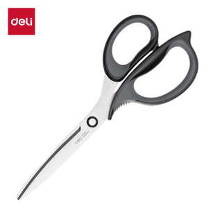 得力剪刀剪子不锈钢刀刃210mm长包胶手柄办公家用剪刀小号办公裁剪用