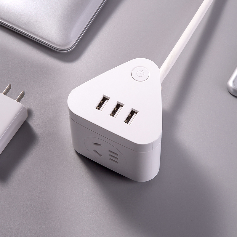 得力多功能usb充电拖线板排插接线板电源转接器USB插座接线板