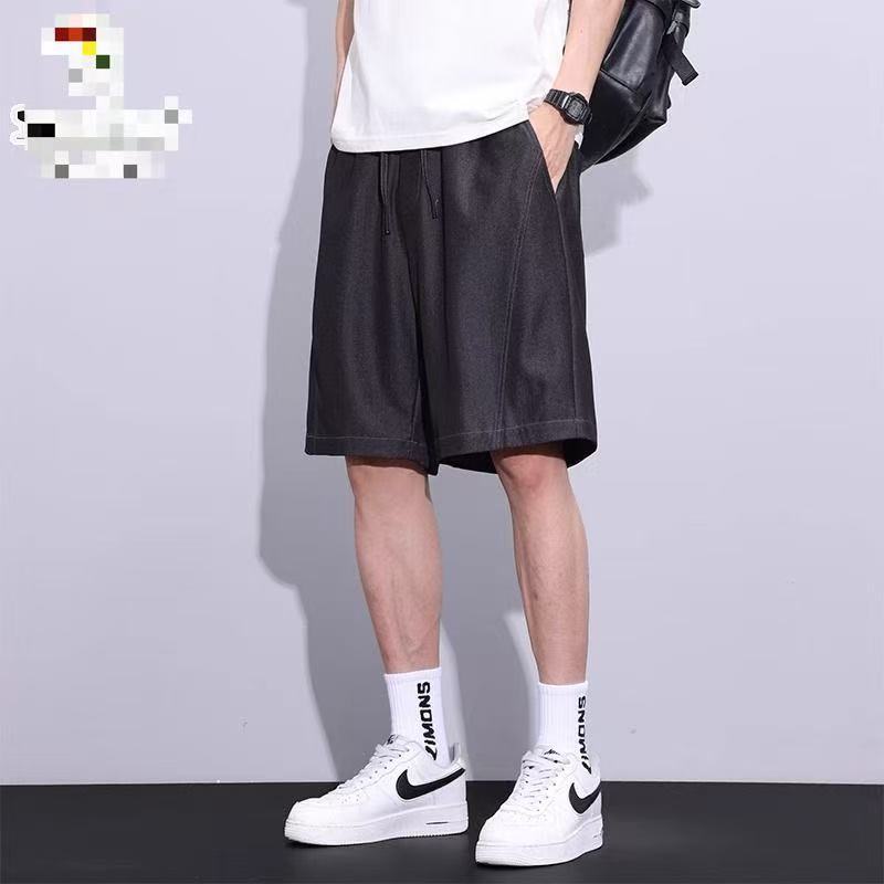 2025冰丝牛仔短裤男夏季薄款直筒宽松五分美式潮牌原色休闲裤子